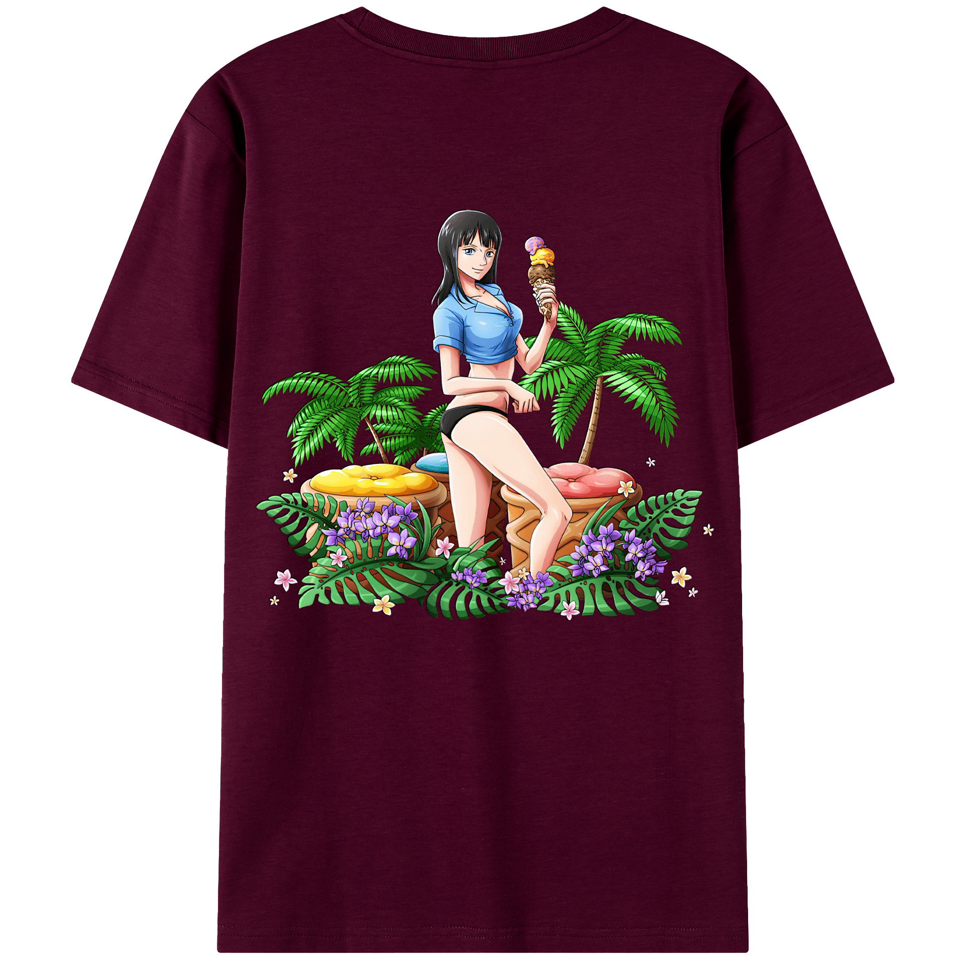 ワンピース ニコ・ロビン ONE PIECE Nico Robin レディース半袖Tシャツ(バックプリント)
